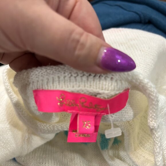 Lilly Pulitzer “Coffee Beach Repeat” Sweater – XS – Lightweight Knit Pullover - Picture 3 of 9